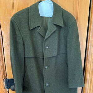 Men's Vintage olive green heavy wool military coat Austria Trachtenmode